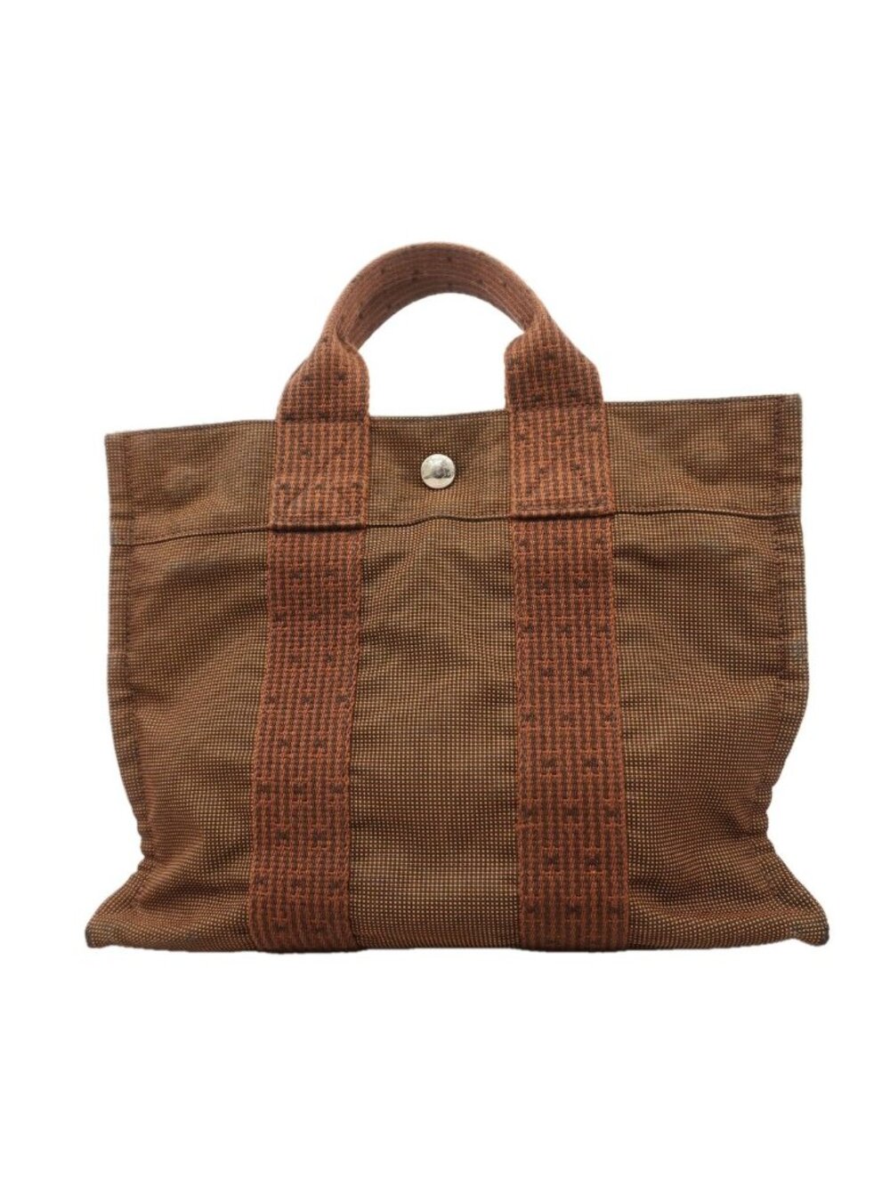 Hermes Tote Bag Herline PM Nylon Brown Silver